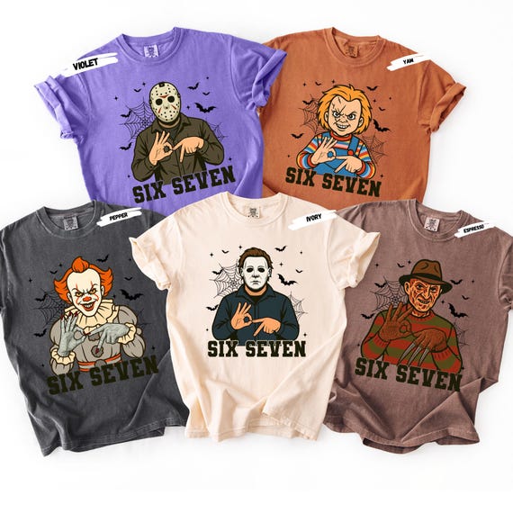 Comfort Colors Horror Movie Character Shirt, Retro Halloween Tee
