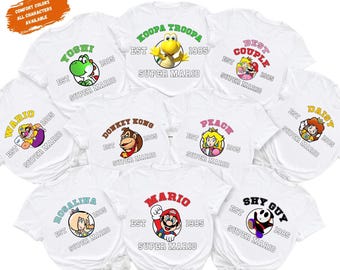 Koszulka Comfort Colors Retro Super Mario Bros., koszulka dla graczy z lat 80.