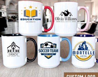 Custom Logo Coffee Mug, Custom Text Cup, Corporate Gifts For Employees, Clients, Small Business Branding