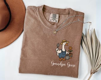 Comfort Colors® Grandpa Goose plant lover, Unique Father's Day Shirt, Goose Gardening Shirt, Homestead Grandpa Shirt, Backyard Farmer Shirt.