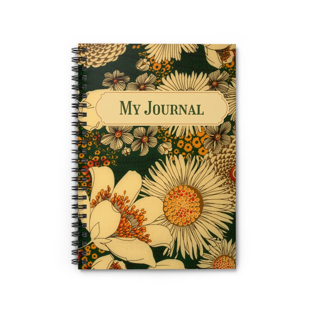 Vintage Floral My Journal Spiral Notebook | Ruled Lined Journal - Etsy