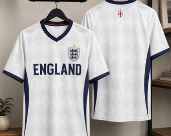 England Soccer Jersey, Vintage Inspired Sports Jersey, England Football Kit, Sport Jersey, Soccer Fan Gift for Men, Three Lions Football