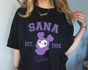 サナ TWICE シャツ、TWICE グラフィック Tシャツ、サナ TWICE Kpop