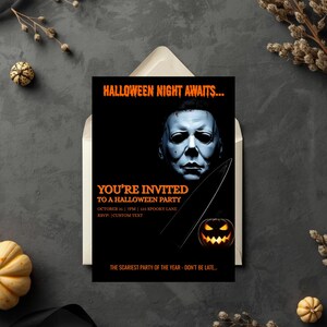 Michael Myers Halloween Invitation Editable Scary Party Template Digital Download image 3