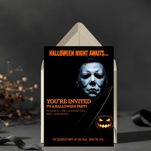 Michael Myers Halloween Invitation Editable Scary Party Template Digital Download image 4
