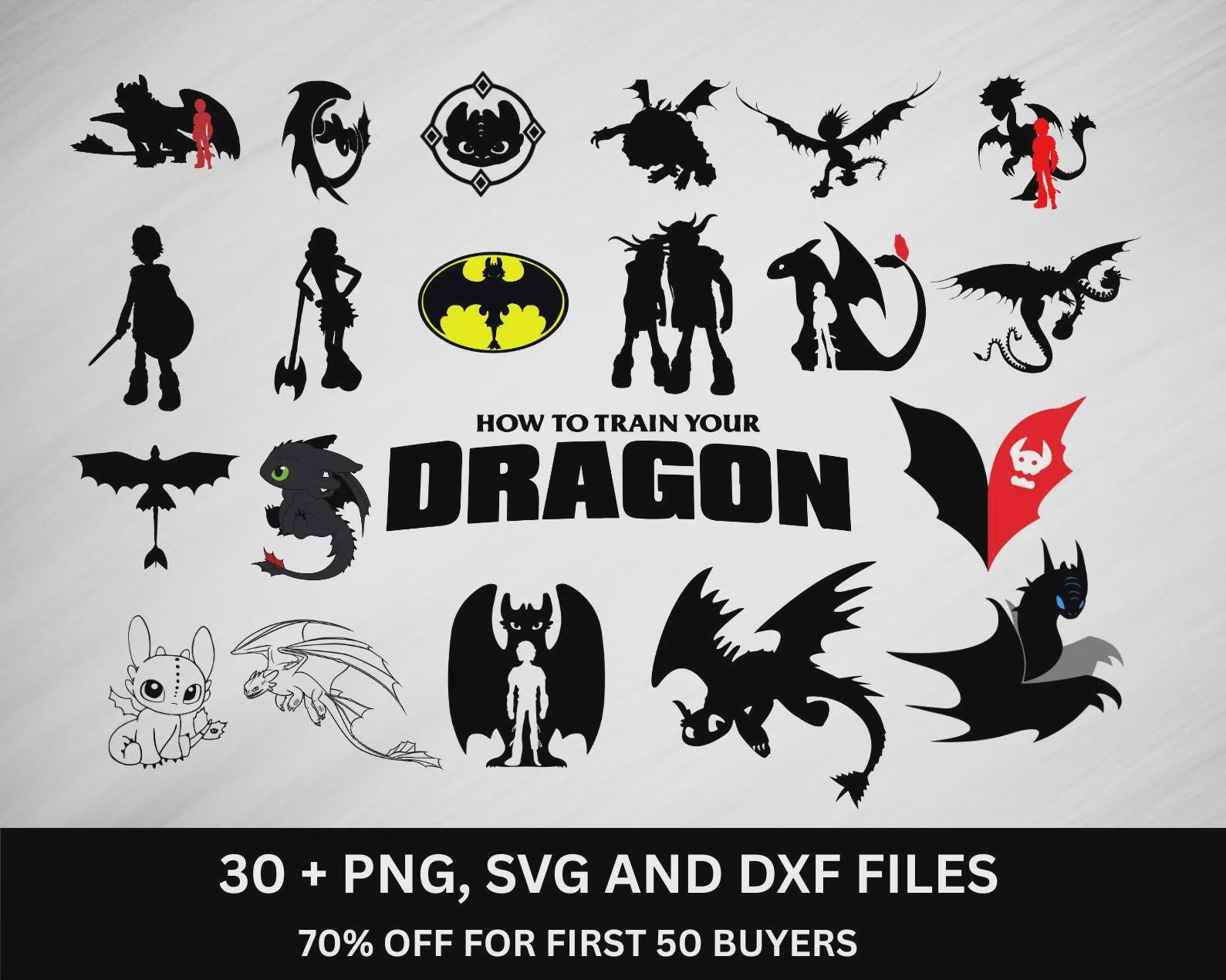 30 + How To Train Your Dragon Svg Toothless Svg Dragon Svg Silhouette Clipart, Night Fury Png Hiccup and Toothless Cut Files Cricut Files