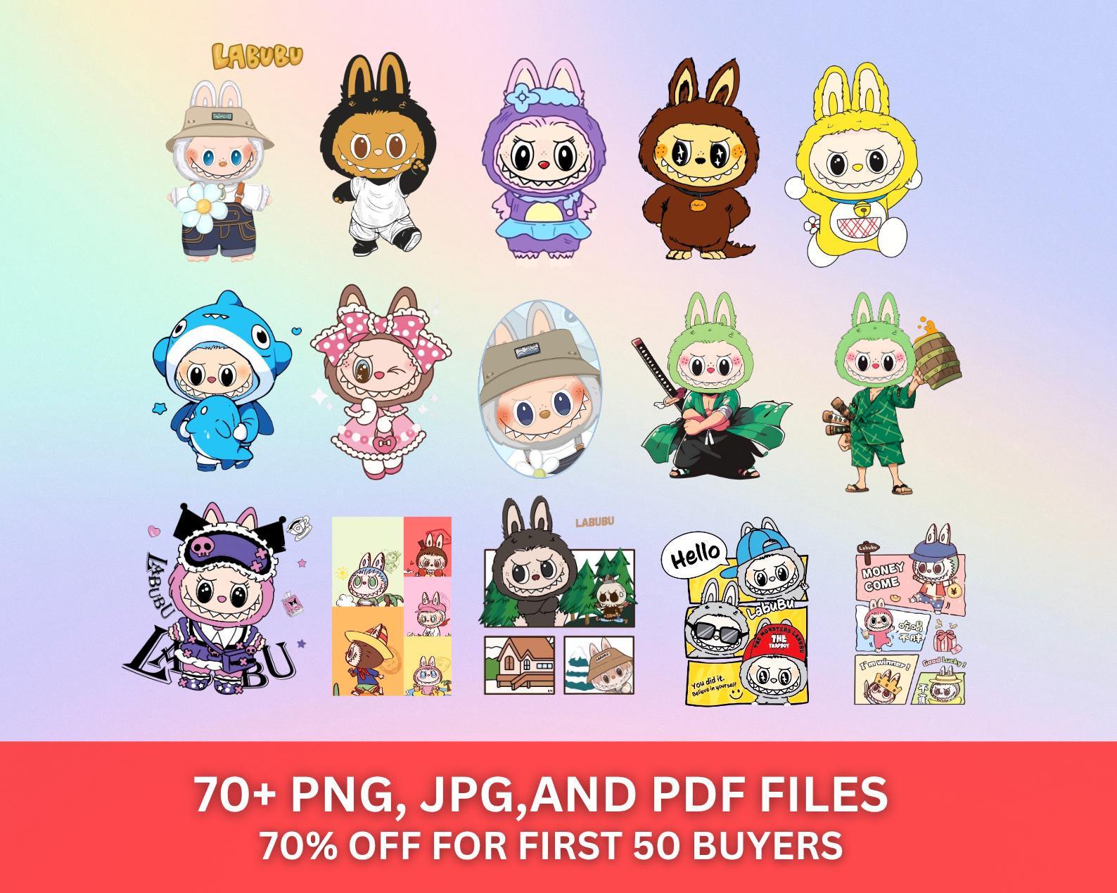 70+ Labubu Designs PNG, Vector Digital File for Cricut, Laser Cut La bubu PNG, T Shirt Sublimation, Instant Download Labubu Character Bundle