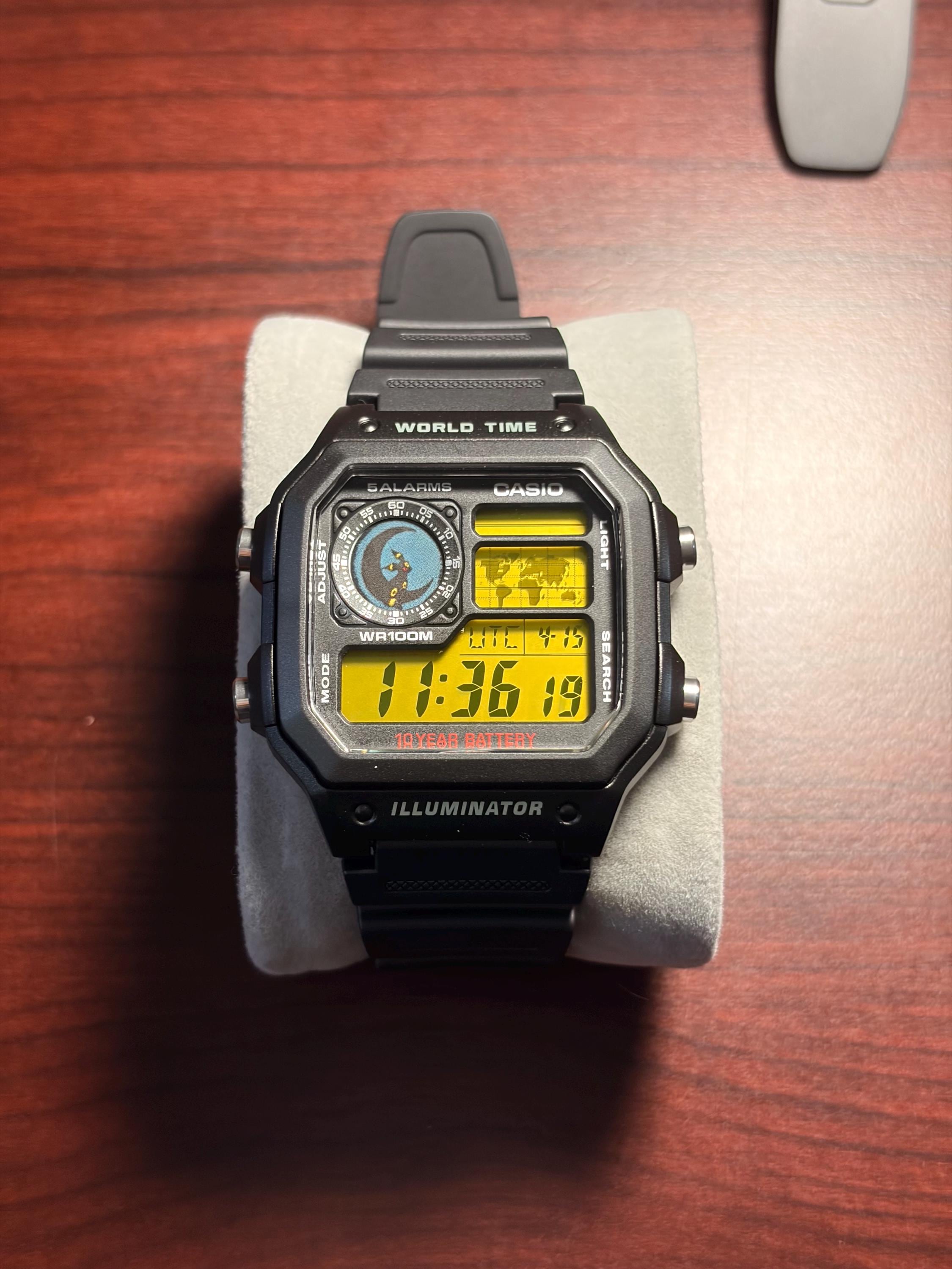 Umbreon - Custom Modded Casio AE-1200 - Etsy