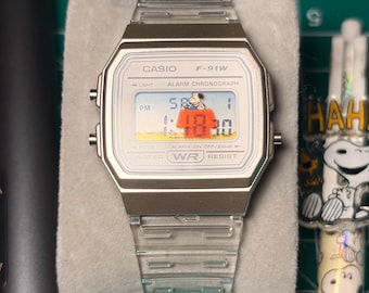 Snoopy - Gemodificeerde doorzichtige Casio F-91W
