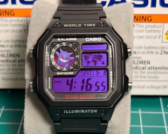 Spooky Purple Ghost - Custom Modded Casio AE-1200