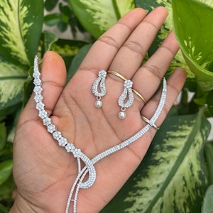 Luxury Crystal Choker Necklace | Sparkling Bridal Jewelry | Elegant Wedding Necklace | Women’s Party Wear Diamond Look Choker