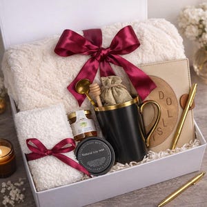 Hygge Self Care Gift Box for Her – Cozy Blanket, Mug & Candle, Ready to Gift image 1