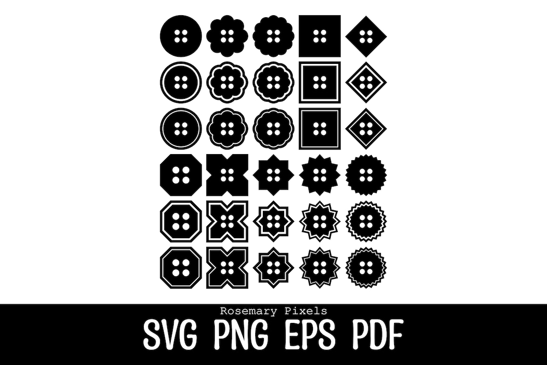 Sewing Button Designs SVG Bundle (digital Download) Sewing, Silhouette ...