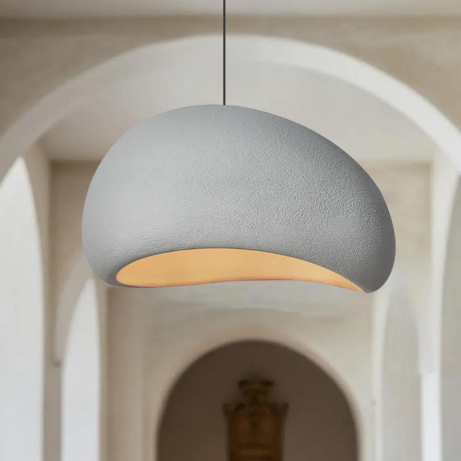 Organic Modern Pendant Light, Sculptural Wabi-Sabi Ceiling Lamp, Minimalist Dome Lighting for Dining Room, Kitchen or Entryway
