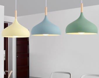 Colorful Wabi-Sabi Pendant Light – 7 Colors – Minimalist Ceiling Lamp with 100cm Adjustable Cord – Japandi Home Decor Accent