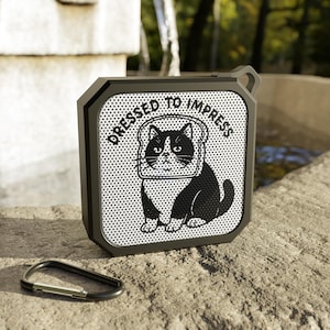 Bluetooth Speaker, Cat with Bread Costume Trying to Impress, Funny Wireless Speaker, Cute Animal Speaker, Unique Outdoor