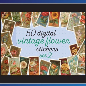 Vintage flower trading cards | Set 2 | Cigarette cards art