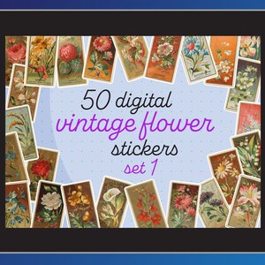 Vintage flower trading cards | Set 1 | Cigarette cards art