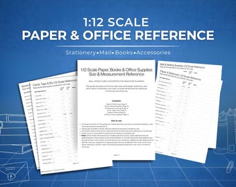 1:12 Scale Dollhouse Miniature Paper & Office Reference Chart (PDF Download)