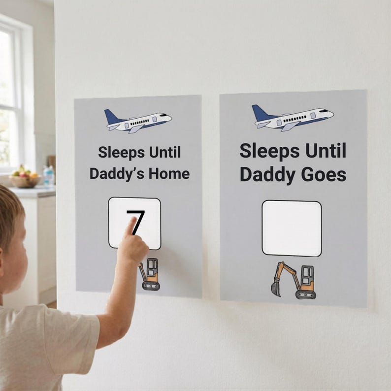 Visual Countdown Calander Countdown Calendar for Kids | Sleeps Until Dad is Home & Away | FIFO ...