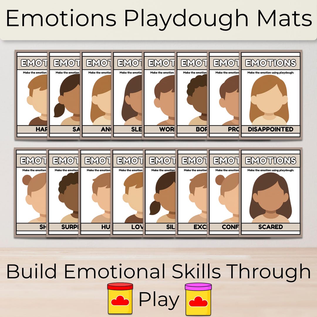 Emotions Playdough Mats for Kids | Social Emotional Learning Activity ...