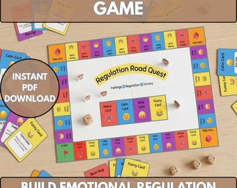 Emotional Regulation Board Game for Kids | Autism ADHD Coping Skills Activity (PDF Download)