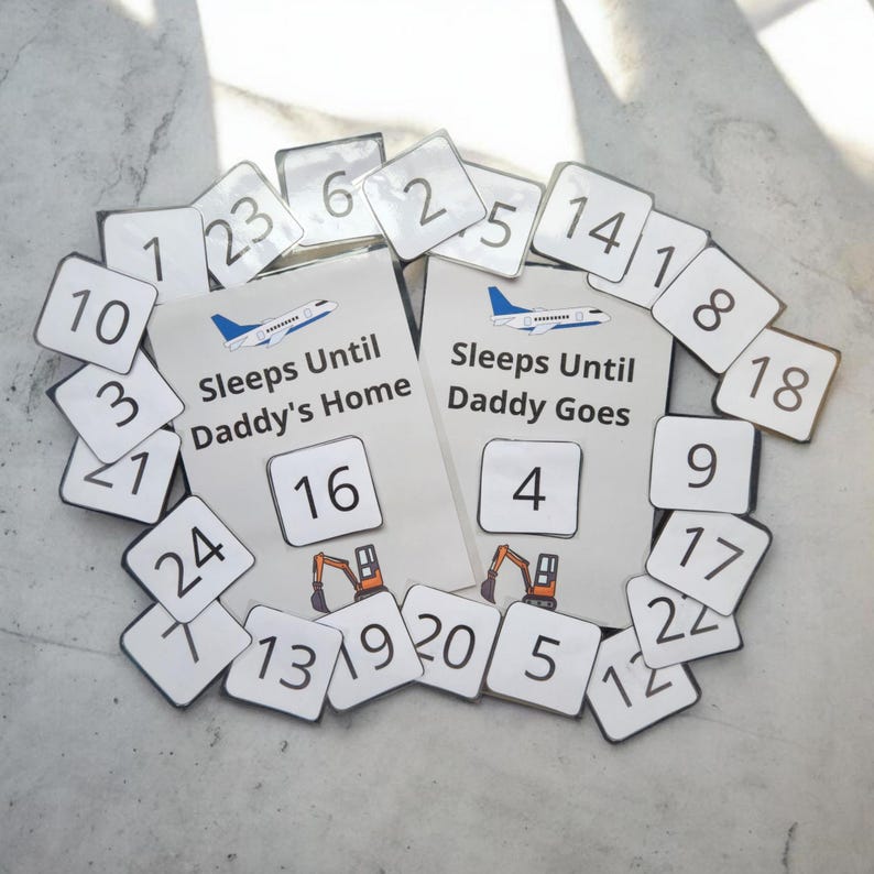 Visual Countdown Calander Countdown Calendar for Kids | Sleeps Until Dad is Home & Away | FIFO ...