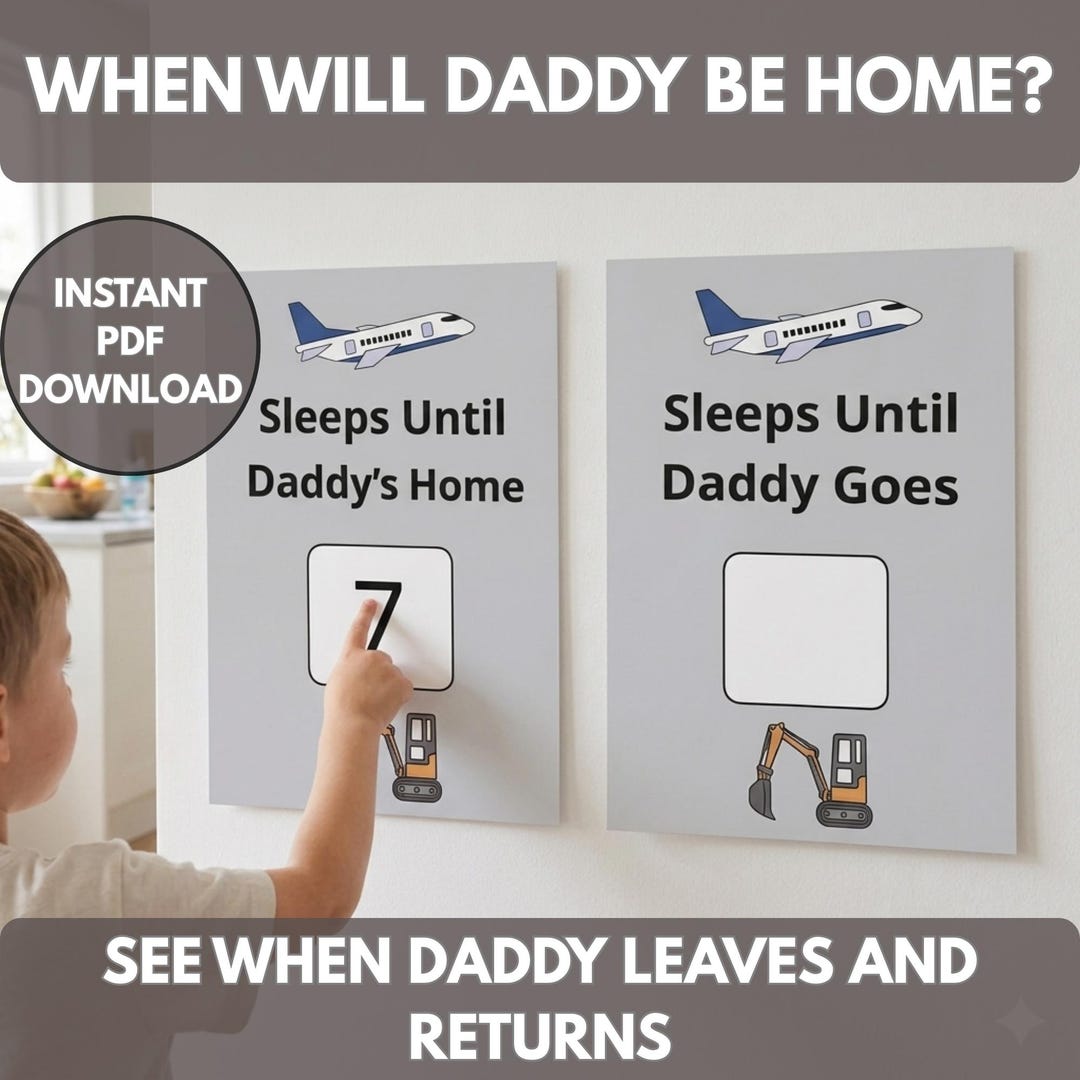 FIFO Countdown Calender Dad Printable | Visual Sleeps Tracker for Kids ...