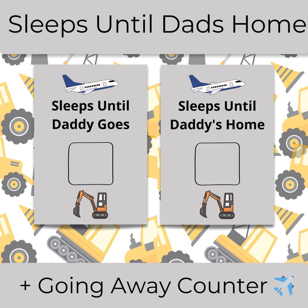 Visual Countdown Calander Countdown Calendar for Kids | Sleeps Until Dad is Home & Away | FIFO ...