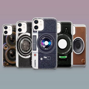 Retro Camera Phone Case Vintage Lens Old School Cover for iPhone 16,15,14,13,12 SamsungS25Fe,S24,S23,S22,A16,A26, Pixel 9Pro,8A,7