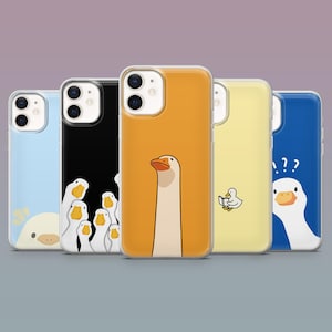 Cute Duck Phone Case Silly Goose Funny Meme Cover for iPhone 16,15,14,13,12 SamsungS25Fe,S24,S23,S22,A16,A26, Pixel 9Pro,8A,7