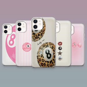 8-Ball Phone Case Girly Billiard Eight Ball Cover for iPhone 16,15,14,13,12 SamsungS25Fe,S24,S23,S22,A16,A26, Pixel 9Pro,8A,7