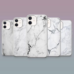 White Marble Phone Case Stone Aesthetic White Marmor Cover for iPhone 16, 15, 14, 13,12 SamsungS25Fe,S24,S23,S22,A16,A26,A56,Pixel 9Pro,8A,7