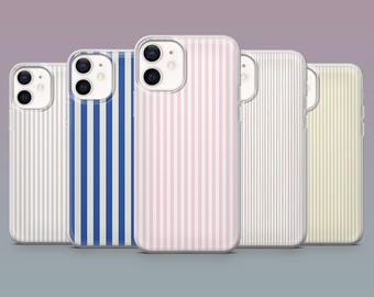 Capa listrada para celular com listras simples e linhas resort para iPhone 16, 15, 14, 13, 12 Samsung S25Fe, S24, S23, S22, A16, A26, Pixel 9Pro, 8A, 7