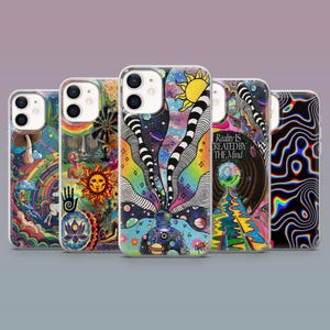 Trippy Phone Case Psychedelic Hippie Cover for iPhone 16,15,14,13,12 SamsungS25Fe,S24,S23,S22,A16,A26, Pixel 9Pro,8A,7
