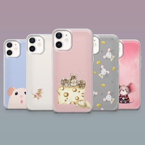Cute Mouse Phone Case Animal Kawaii Rat Cover for iPhone 16,15,14,13,12 SamsungS25Fe,S24,S23,S22,A16,A26, Pixel 9Pro,8A,7
