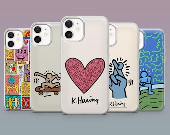 Keith Haring Phone Case Urban Art Activism Artwork Cover for iPhone 16,15,14,13,12 SamsungS25Fe,S24,S23,S22,A16,A26, Pixel 9Pro,8A,7