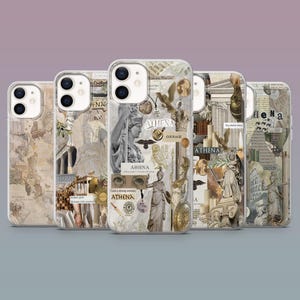 Funda para teléfono Atenea con arte griego de la antigua Grecia para iPhone 16, 15, 14, 13, 12, Samsung S25Fe, S24, S23, S22, A16, A26, A56, Pixel 9Pro, 8A, 7