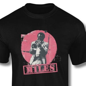 Miles Davis Inspired T Shirt, Abstract Jazz Art, Gen X Music Style, Vintage Black Tee, Cool Gift for Musicians