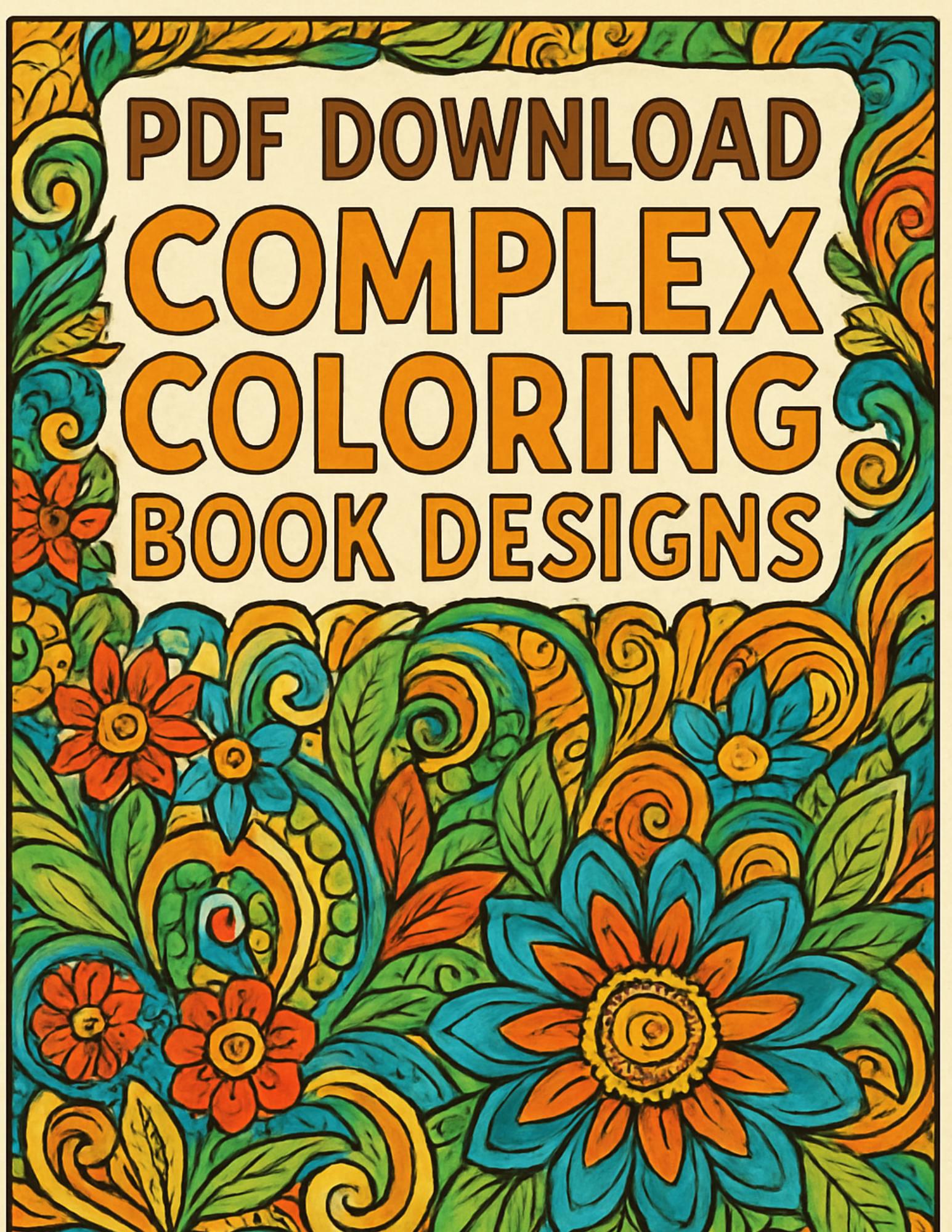 Complex Color Book 10 Complex Coloring Book Designs - Etsy
