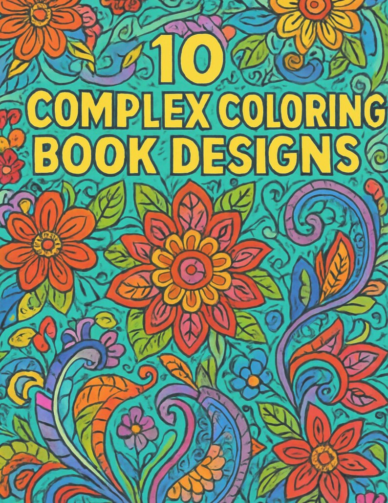 Complex Color Book 10 Complex Coloring Book Designs - Etsy