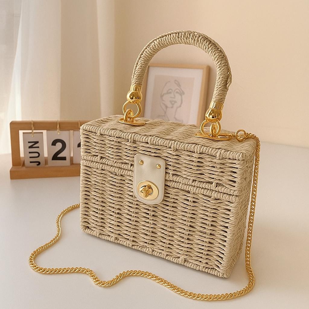 Rattan Tote Bag - Etsy