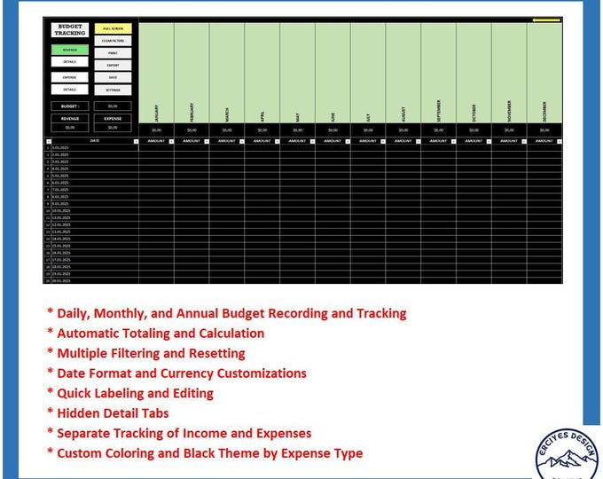 Budget Tracker (Hindi) Excel Template: Income, Expense, Cash Flow (Digital Download)