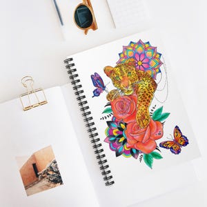 Vibrant Jungle Spiral Notebook - Colorful Leopard & Floral Design, Perfect for Journaling, Gift for Nature Lovers, Creative Writing, [...]