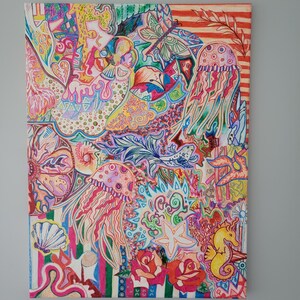Lucid Reef - Original Abstract Psychedelic Canvas Art, Colorful Dreamscape Painting, Vibrant Visionary Coral-Inspired Wall Decor, Unique