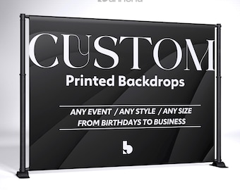 Custom Event Backdrop, Personalized Printed Banner, Party Decor