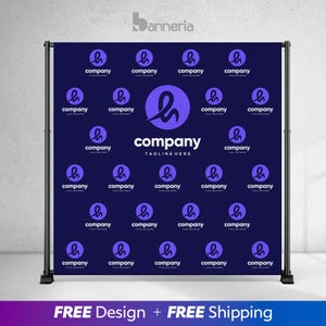 Step and Repeat Backdrop – Custom Logo Banner for Corporate Events, Weddings, Parties – Any Size Printed
