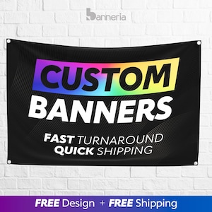 Custom Vinyl Banner – Personalized Outdoor & Indoor Sign – Party, Business, Graduation, Birthday Event Backdrop