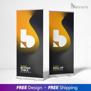 Retractable Banner – Custom Roll Up Banner for Events, Trade Shows, Business or Weddings – Printed & Ready to Display Retractable Banner
