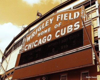 vintage Wrigley//photographie des Chicago Cubs 8 x 10//impression de baseball